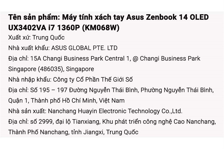 Laptop Asus Zenbook 14 OLED UX3402VA i7 1360P/16GB/512GB/Cáp/Túi/Win11 (KM068W) Màu Xanh