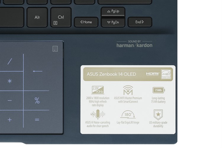 Laptop Asus Zenbook 14 OLED UX3402VA i7 1360P/16GB/512GB/Cáp/Túi/Win11 (KM068W) Màu Xanh