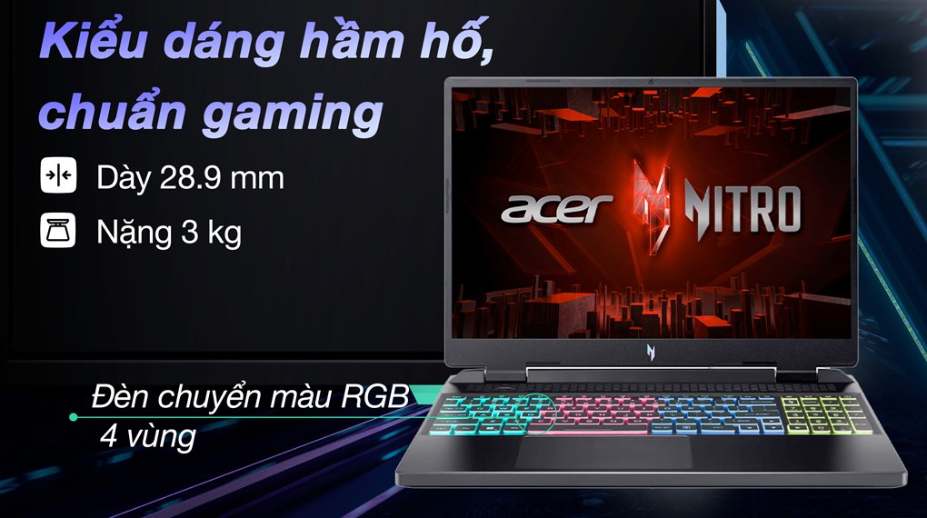 Laptop Acer Gaming Nitro 17 Phoenix AN17 51 50B9 i5 13500H/8GB/512GB/6GB RTX4050/165Hz/Win11 (NH.QK5SV.001)