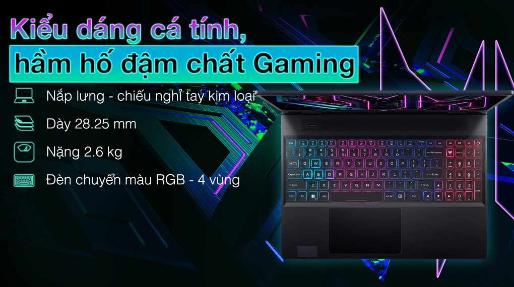 Laptop Acer Gaming Predator Helios Neo 16 PHN16 71 54CD i5 13500HX/8GB/512GB/6GB RTX4050/165Hz/Win11 (NH.QLTSV.001)