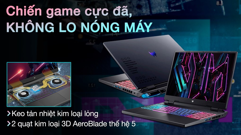 Laptop Acer Gaming Predator Helios Neo 16 PHN16 71 7460 i7 13700HX/8GB/512GB/6GB RTX4050/165Hz/Win11 (NH.QLTSV.004)