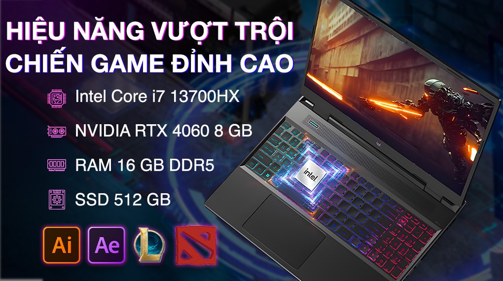 Laptop Acer Gaming Predator Helios Neo 16 PHN16 71 74BA i7 13700HX/16GB/512GB/8GB RTX4060/165Hz/Win11 (NH.QLUSV.004)