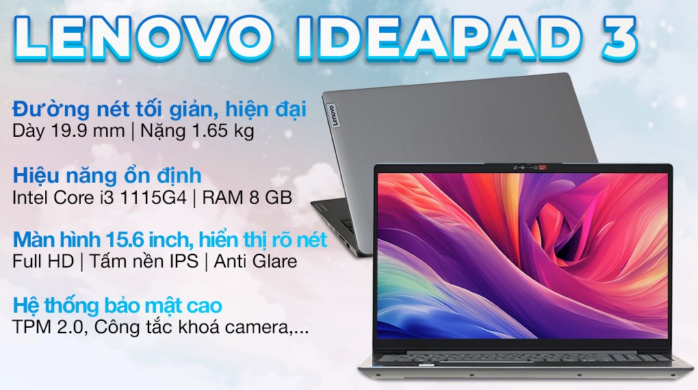 Laptop Lenovo Ideapad 3 15ITL6 i3 1115G4/8GB/512GB/Win11 (82H803SFVN)