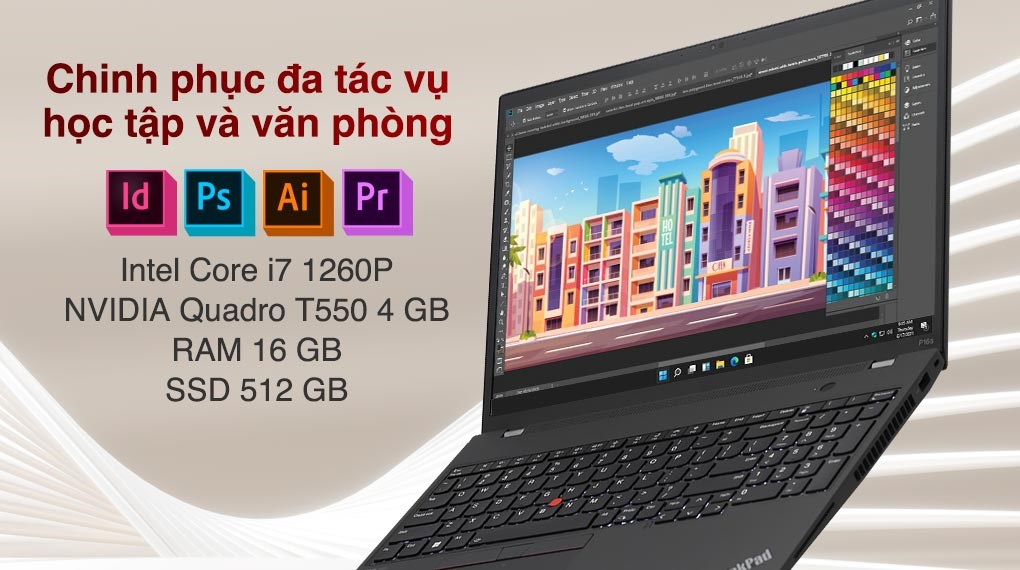 Laptop Lenovo Thinkpad P16s Gen 1 i7 1260P/16GB/512GB/4GB QuadroT550/Win11 Pro (21BT0064VN)