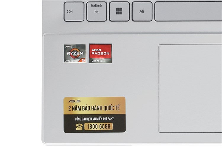 Laptop Asus Vivobook Go 15 E1504FA R5 7520U/8GB/512GB/Win11 (NJ630W) Màu Bạc