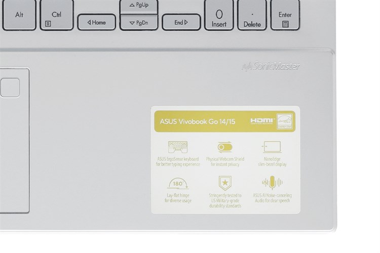 Laptop Asus Vivobook Go 15 E1504FA R5 7520U/8GB/512GB/Win11 (NJ630W) Màu Bạc