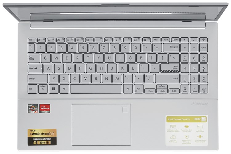 Laptop Asus Vivobook Go 15 E1504FA R5 7520U/8GB/512GB/Win11 (NJ630W) Màu Bạc