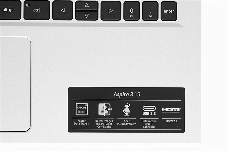 Laptop Acer Aspire 3 A315 510P 32EF i3 N305/8GB/256GB/Win11 (NX.KDHSV.001) Màu Bạc