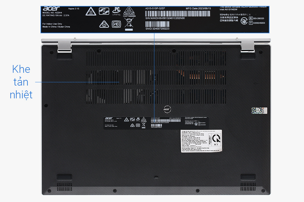 Laptop Acer Aspire 3 A315 510P 32EF i3 N305/8GB/256GB/Win11 (NX.KDHSV.001) Màu Bạc
