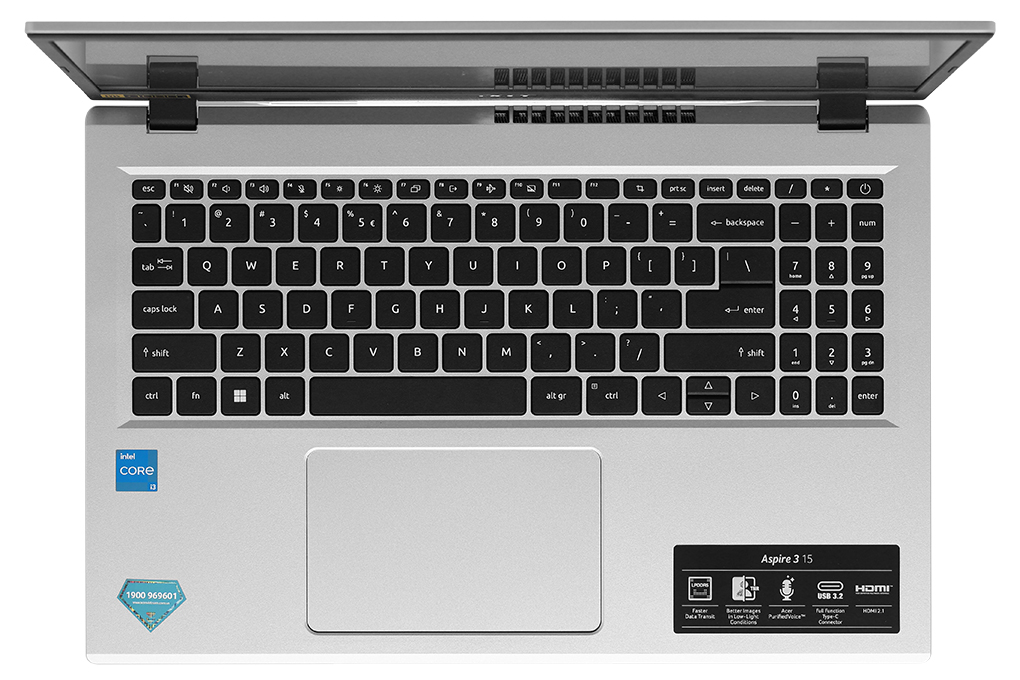 Laptop Acer Aspire 3 A315 510P 32EF i3 N305/8GB/256GB/Win11 (NX.KDHSV.001) Màu Bạc