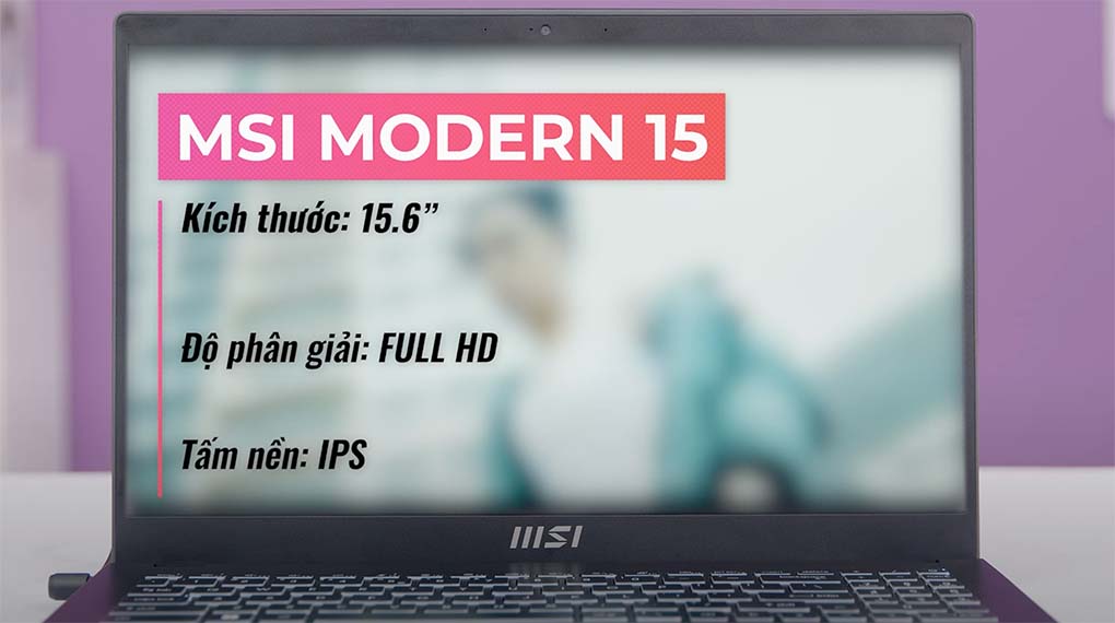Laptop MSI Modern 15 B12MO i5 1235U (625VN) - Màn hình