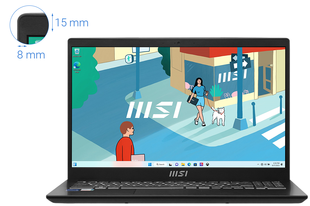 Laptop MSI Modern 15 B12MO - 487VN (i7 1255U, 16GB, 512GB, Full HD, Win11) Màu Đen
