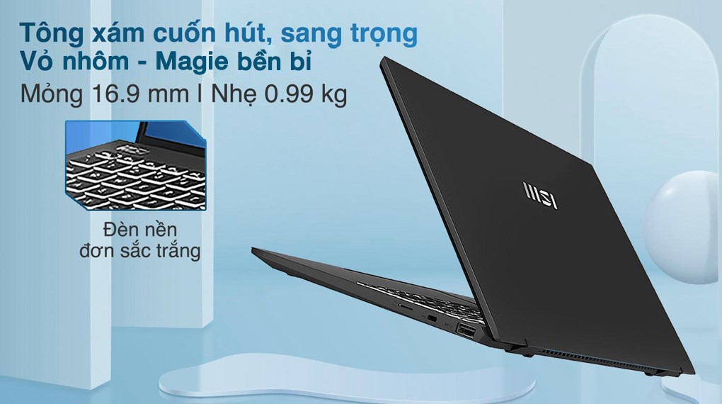 Laptop MSI Prestige 13 Evo A13M i7 1360P/16GB/1TB/Balo/Win11 (081VN)