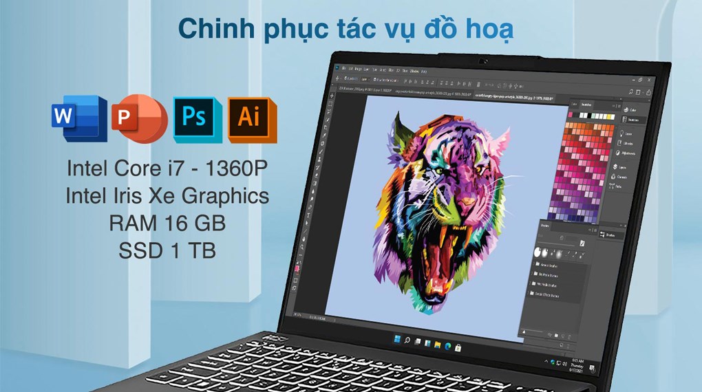 Laptop MSI Prestige 13 Evo A13M i7 1360P/16GB/1TB/Balo/Win11 (081VN)