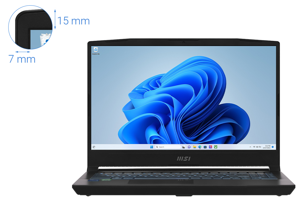 Laptop MSI Gaming Katana GF66 12UCK i7 12650H/8GB/512GB/4GB RTX3050/144Hz/Balo/Win11 (804VN) Màu Đen