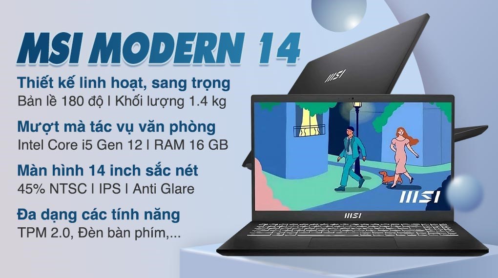 Laptop MSI Modern 14 C12MO i5 1235U/16GB/512GB/Win11 (660VN) hover