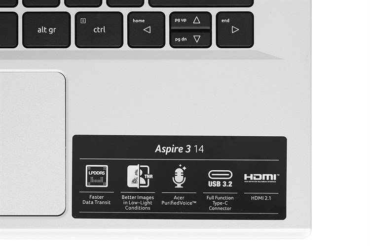 Laptop Acer Aspire 3 A314 36M 391A i3 N305/8GB/512GB/Win11 (NX.KDMSV.002) Màu Bạc