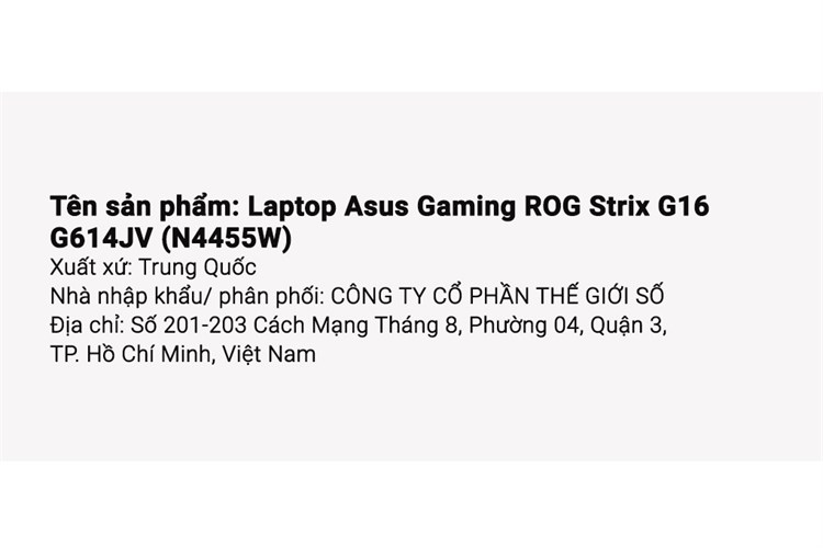 Laptop Asus Gaming ROG Strix G16 G614JV i7 13650HX/16GB/512GB/8GB RTX4060/240Hz/Balo/Win11 (N4455W) Màu Xám