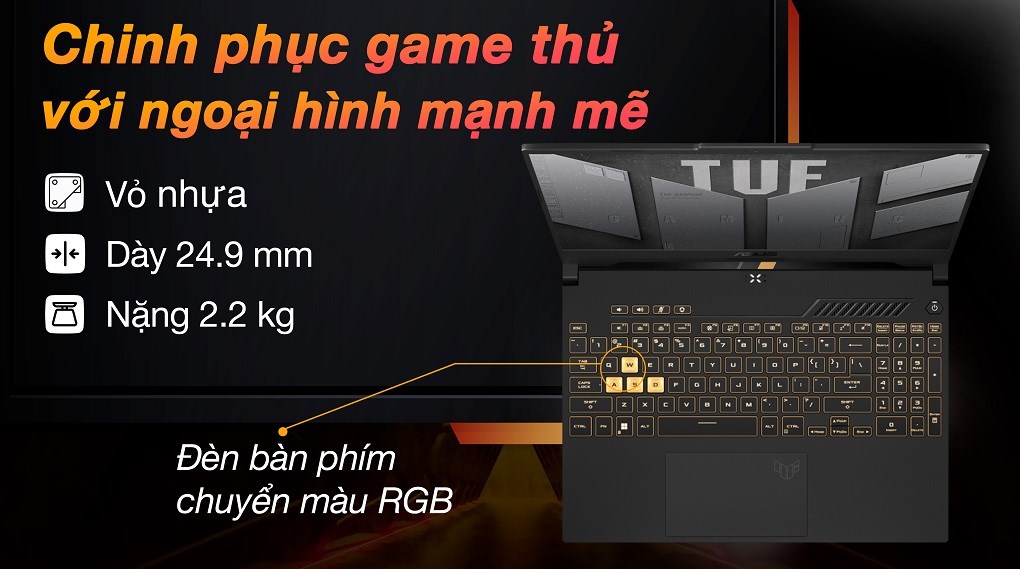 Laptop Asus TUF Gaming F15 FX507ZC4 i5 12500H/8GB/512GB/4GB RTX3050/144Hz/Win11 (HN074W)