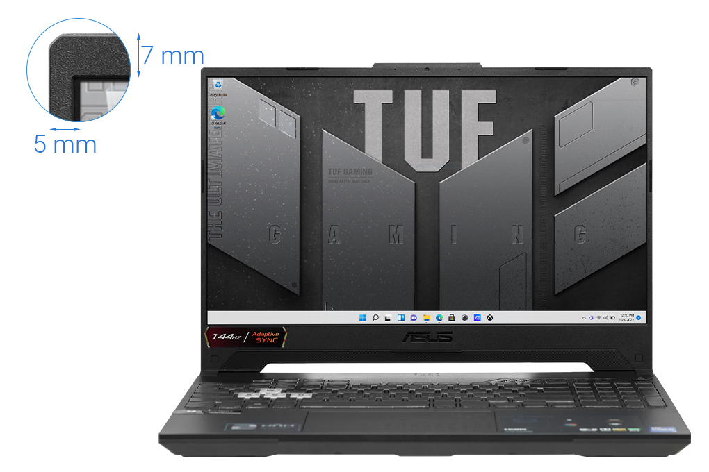Laptop Asus TUF Gaming F15 FX507ZC4 i5 12500H/8GB/512GB/4GB RTX3050/144Hz/Win11 (HN074W) Màu Xám