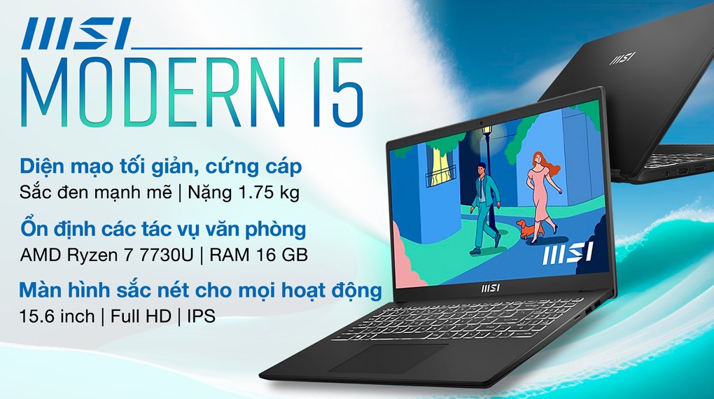 Laptop MSI Modern 15 B7M R7 7730U/16GB/512GB/Win11 (238VN)