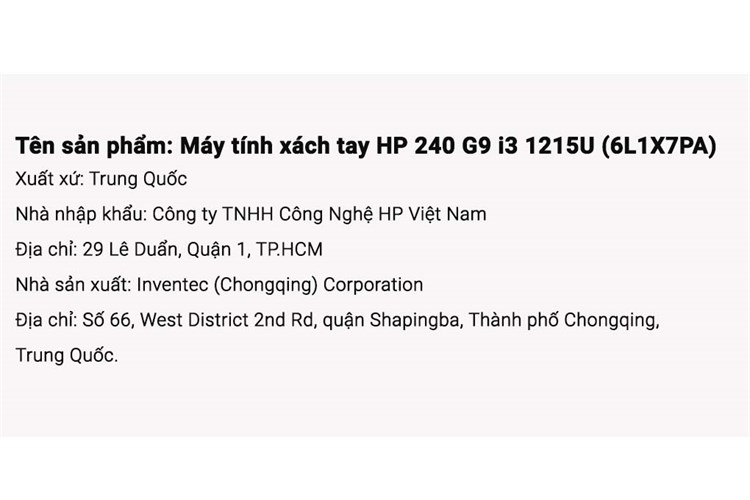 Laptop HP 240 G9 i3 1215U/8GB/256GB/Win11 (6L1X7PA) Màu Bạc