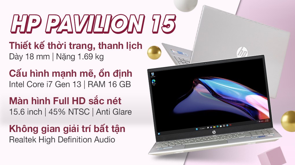 Laptop HP Pavilion 15 eg3091TU i7 1355U/16GB/512GB/Win11 (8C5L2PA)