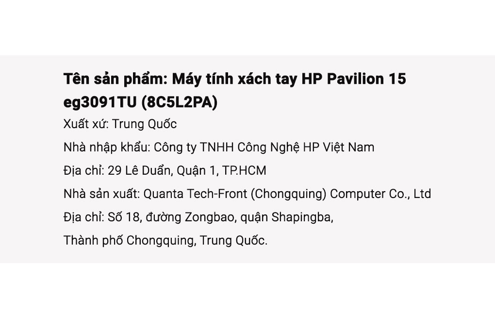 Laptop HP Pavilion 15 eg3091TU - 8C5L2PA (i7 1355U, 16GB, 512GB, Full HD, Win11) Màu Vàng