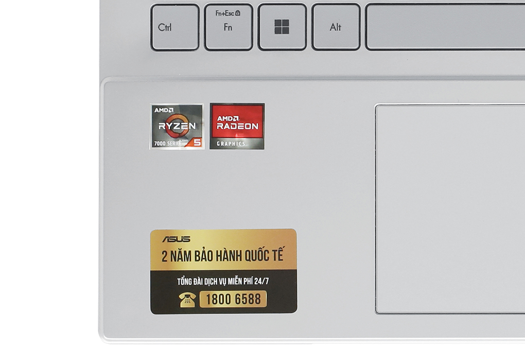 Laptop Asus Vivobook Go 15 E1504FA - NJ776W (R5 7520U, 16GB, 512GB, Full HD, Win11) Màu Bạc