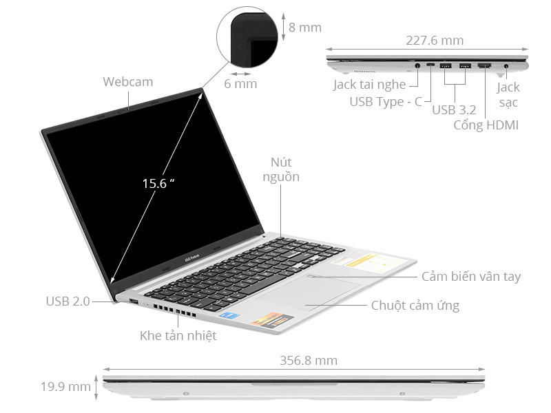 Laptop Asus Vivobook 15 OLED A1505ZA i5 12500H/16GB/512GB/Win11 (L1337W)