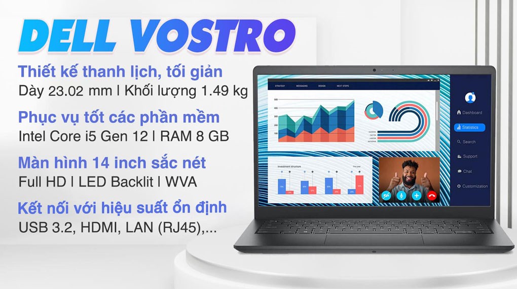 Laptop Dell Vostro 3420 i5 1235U/8GB/512GB/OfficeHS/Win11 (71003348) hover