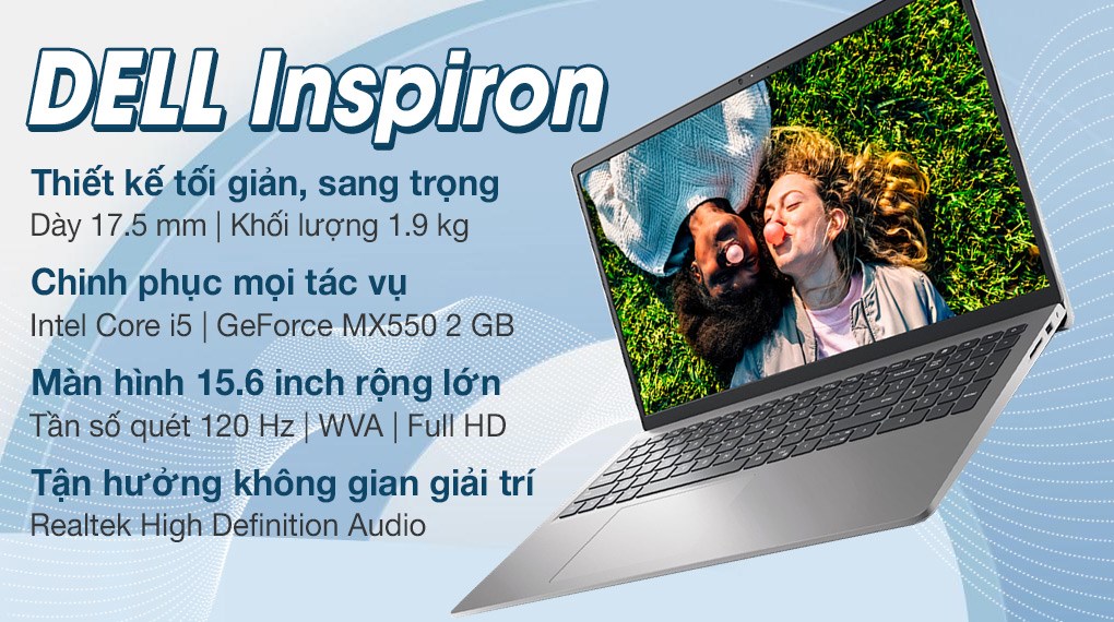 Laptop Dell Inspiron 15 3520 i5 1235U/8GB/512GB/2GB MX550/120Hz/OfficeHS/Win11 (70296960) hover