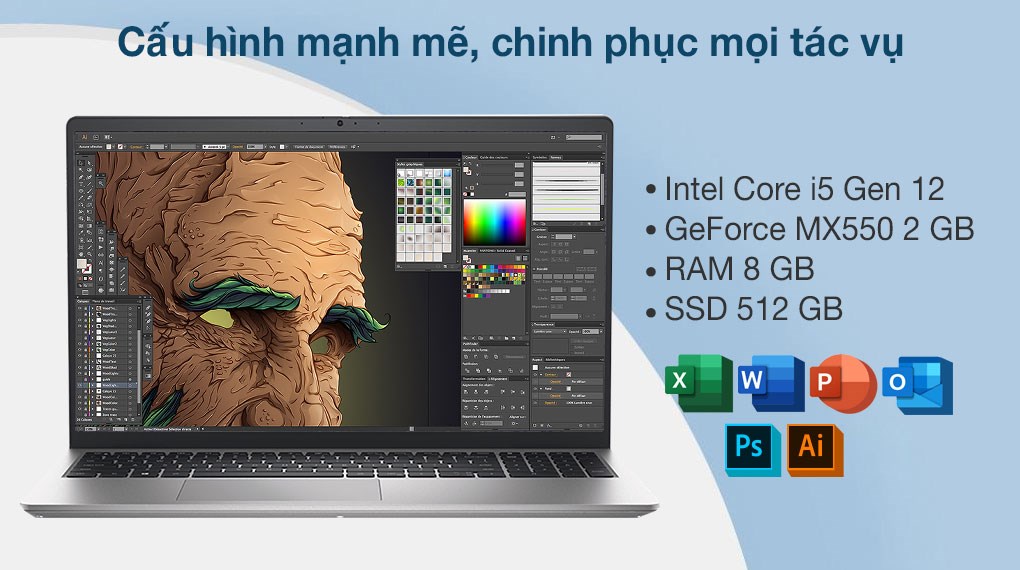 Laptop Dell Inspiron 15 3520 i5 1235U/8GB/512GB/2GB MX550/120Hz/OfficeHS/Win11 (70296960)