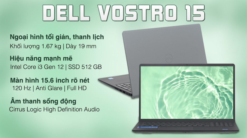 Laptop Dell Vostro 15 3520 i3 1215U/8GB/512GB/120Hz/OfficeHS/Win11 (5M2TT1) hover