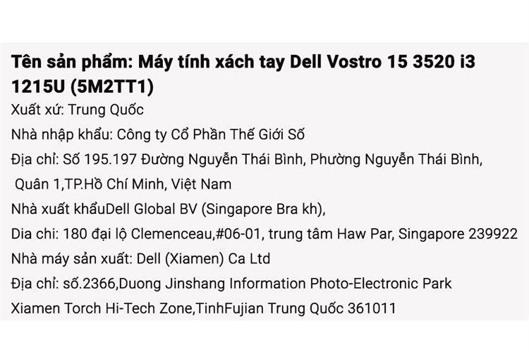 Laptop Dell Vostro 15 3520 i3 1215U/8GB/512GB/120Hz/OfficeHS/Win11 (5M2TT1) Màu Xám