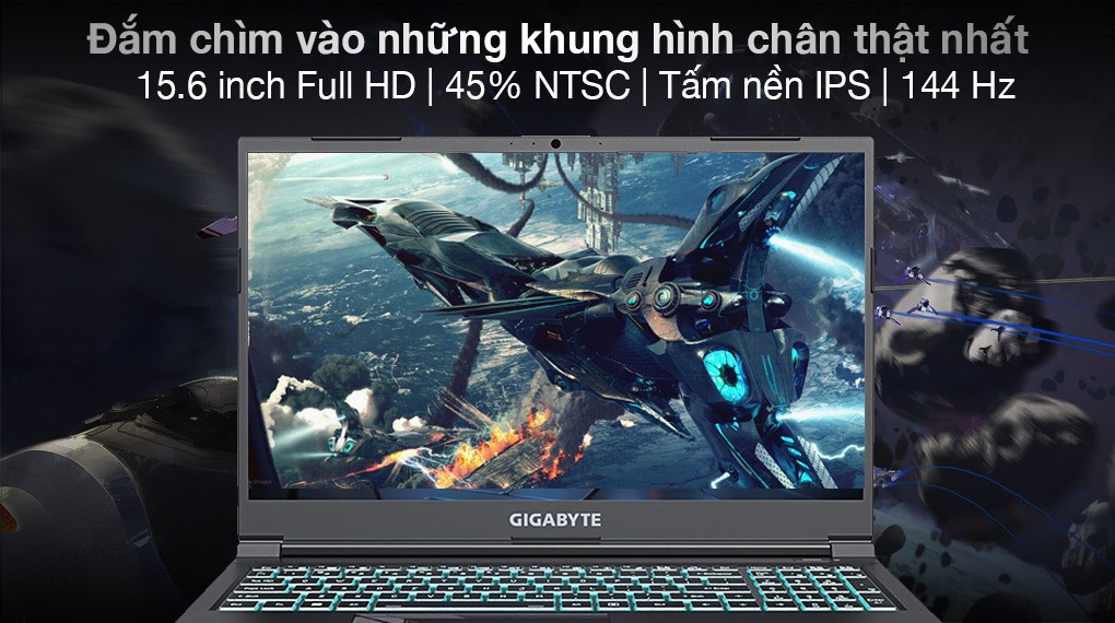 Laptop Gigabyte Gaming G5 i5 12500H/8GB/512GB/6GB RTX4050/144Hz/Win11 (MF-E2VN333SH)