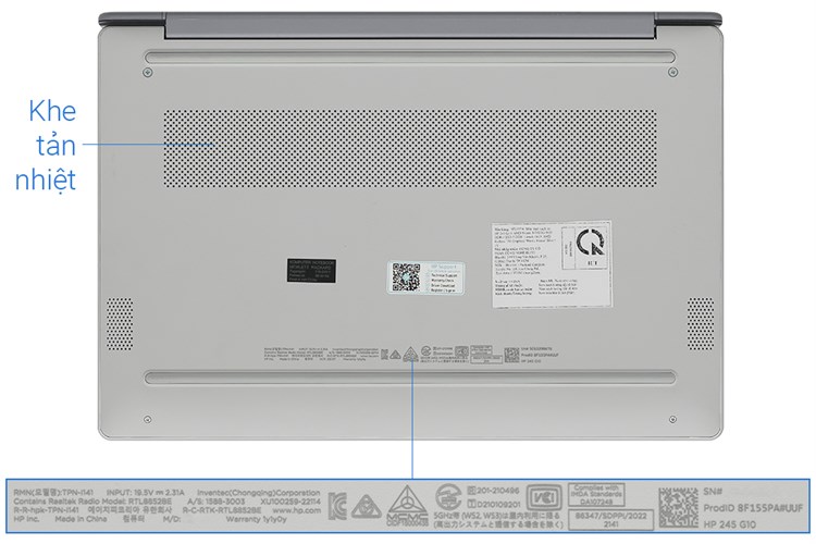 Laptop HP 245 G10 R5 7520U/8GB/512GB/Win11 (8F155PA) Màu Bạc