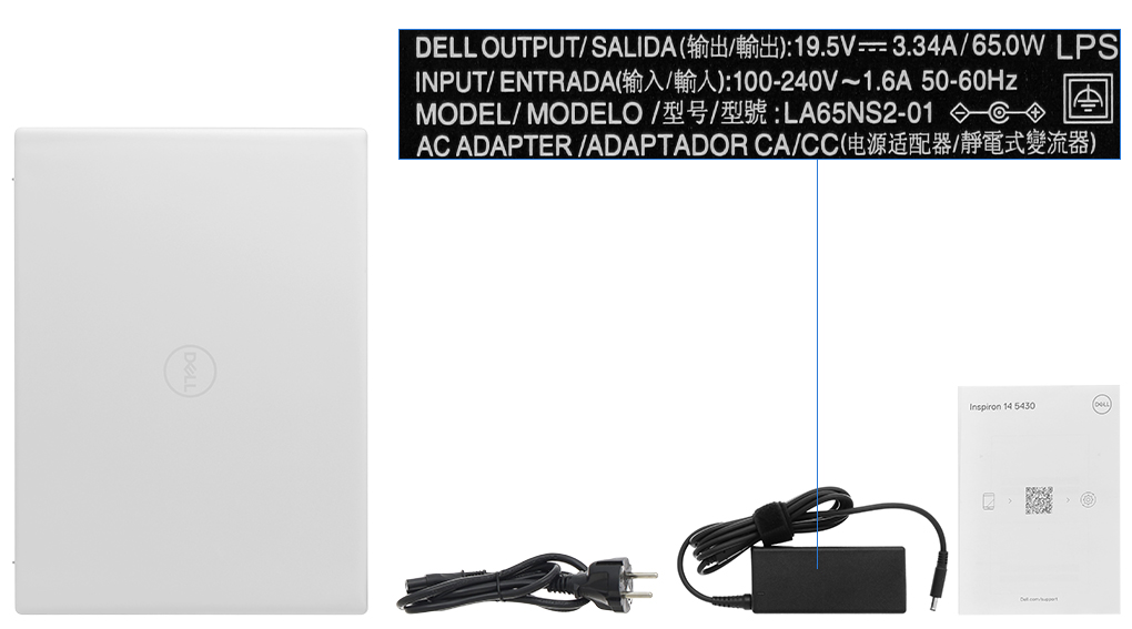 Bộ sản phẩm gồm: Thùng máy, Sạc Laptop Dell, Sách hướng dẫn