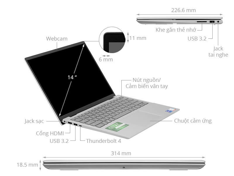 Laptop Dell Inspiron 14 5430 i7 (20DY3) - Chính hãng, trả góp