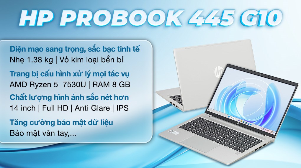 Laptop HP ProBook 445 G10 R5 7530U/8GB/256GB/Win11 (878T1PA)