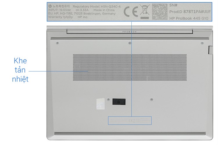 Laptop HP ProBook 445 G10 R5 7530U/8GB/256GB/Win11 (878T1PA) Màu Bạc