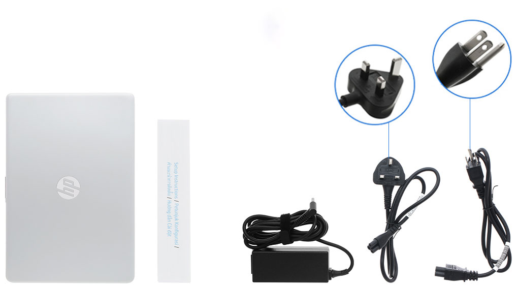 Bộ sản phẩm gồm: Sách hướng dẫn, Thùng máy, Sạc Laptop HP ( 45W )