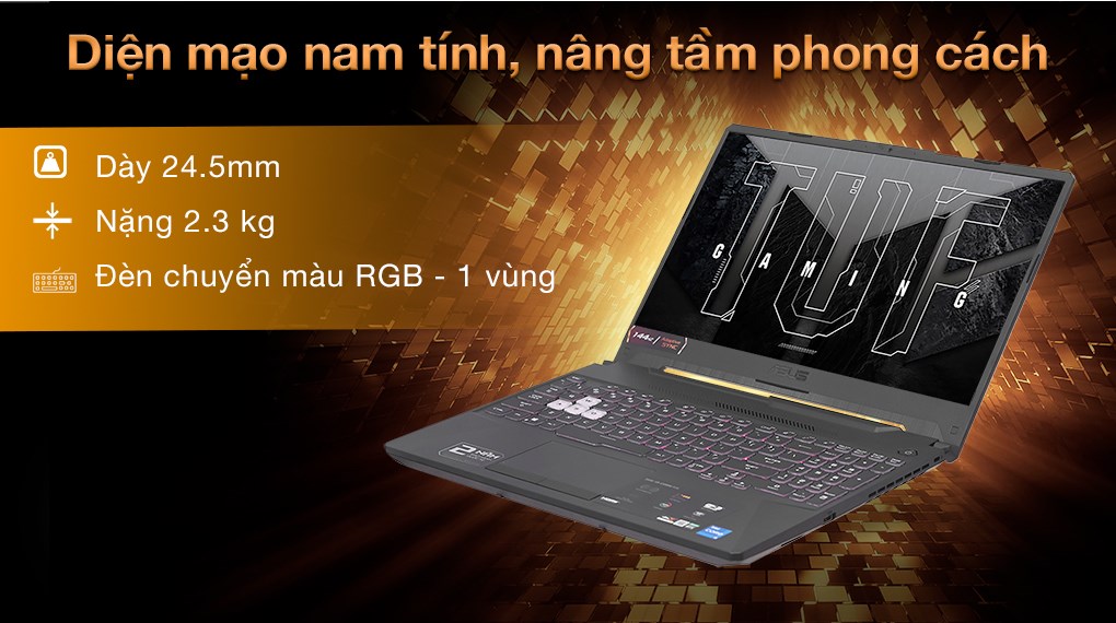 Laptop Asus TUF Gaming F15 FX506HE i7 11800H/16GB/512GB/4GB RTX3050Ti/144Hz/Win11 (HN378W)
