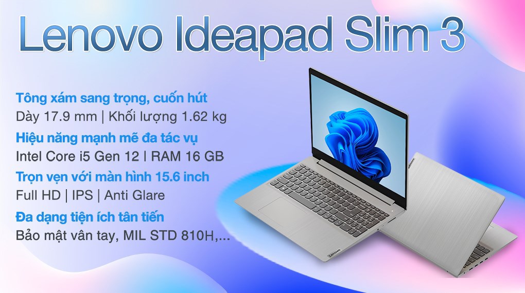 Laptop Lenovo Ideapad Slim 3 15IAH8 i5 12450H/16GB/512GB/Win11 (83ER000EVN)