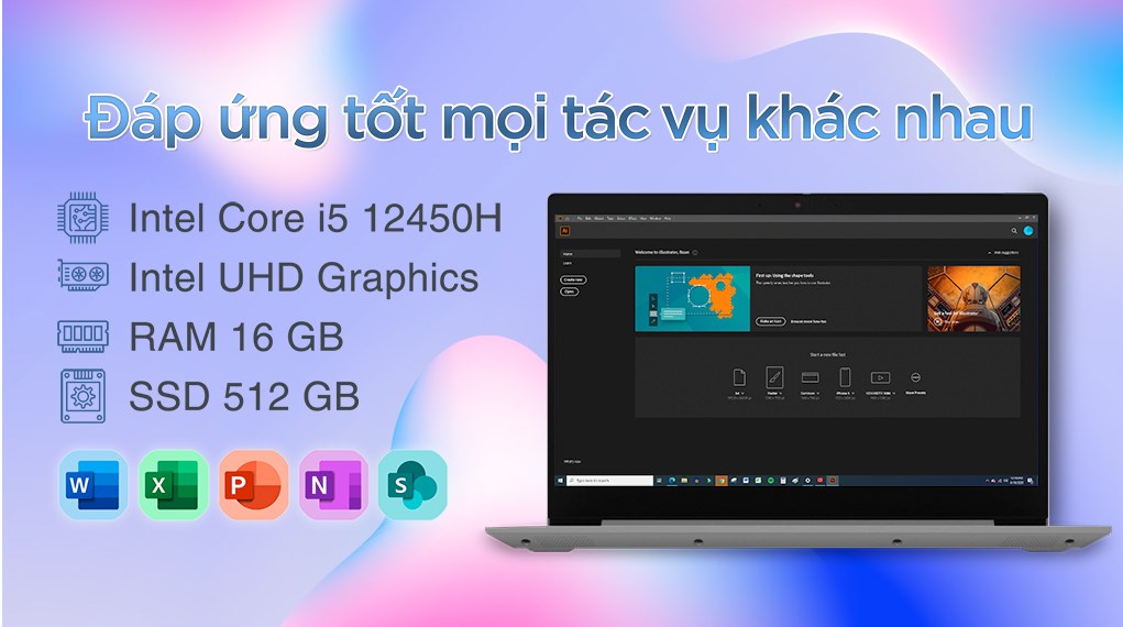 Laptop Lenovo Ideapad Slim 3 15IAH8 i5 12450H/16GB/512GB/Win11 (83ER000EVN)