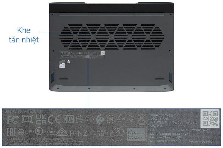 Laptop Lenovo LOQ Gaming 15IRH8 i5 13420H/16GB/512GB/6GB RTX4050/144Hz/Win11 (82XV00Q4VN) Màu Xám