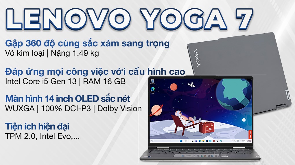 Laptop Lenovo Yoga 7 14IRL8 i5 1340P/16GB/512GB/Touch/Pen/OfficeHS/Win11 (82YL006AVN)