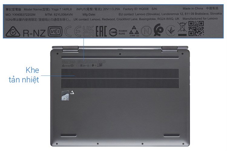 Laptop Lenovo Yoga 7 14IRL8 i5 1340P/16GB/512GB/Touch/Pen/OfficeHS/Win11 (82YL006AVN) Màu Xám