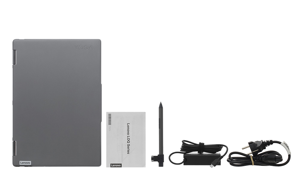 Bộ sản phẩm gồm: Sách hướng dẫn, Bút cảm ứng, Thùng máy, Sạc Laptop Lenovo ( 65W USB-C )