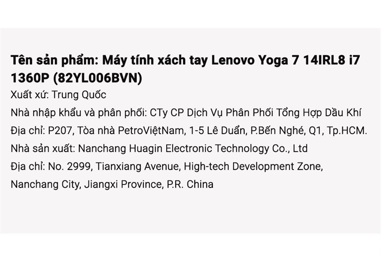 Laptop Lenovo Yoga 7 14IRL8 i7 1360P/16GB/512GB/Touch/Pen/OfficeHS/Win11 (82YL006BVN) Màu Xám